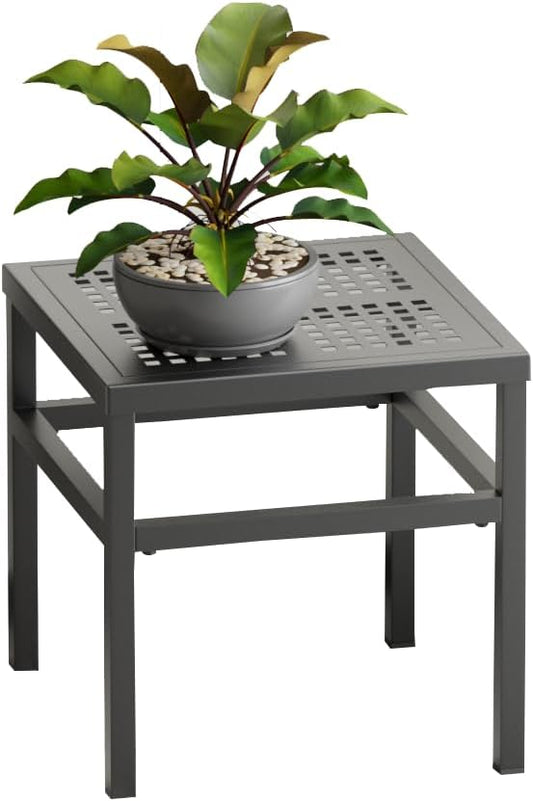Plant Stand - Indoor/Outdoor Extra-Sturdy Aluminum Plant Stand – Ideal for Patios, Gardens, Living Room Decoration (Black)