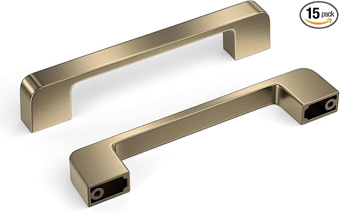 15 Pack Champagne Bronze Cabinet Pulls and Handles - 5 inch Brushed Bronze Kitchen and Dresser Drawer Pulls