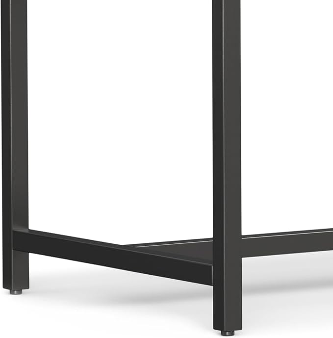 SIMPLIHOME Banting Desk - 72 Inch Wide Solid Oak Veneer and Metal Writing Desk in Oak, Modern Industrial Home Office Computer Table for Study with 2 Drawers and Flip-Down Keyboard Tray
