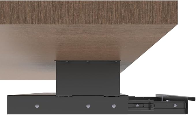 Under Desk Lockable Sliding Out Drawer with Cable Management, 17 inch Wide Office Storage Organizer for Standing Desks or tables with a Crossbar less than 3.2" High, 12 Inch Deep