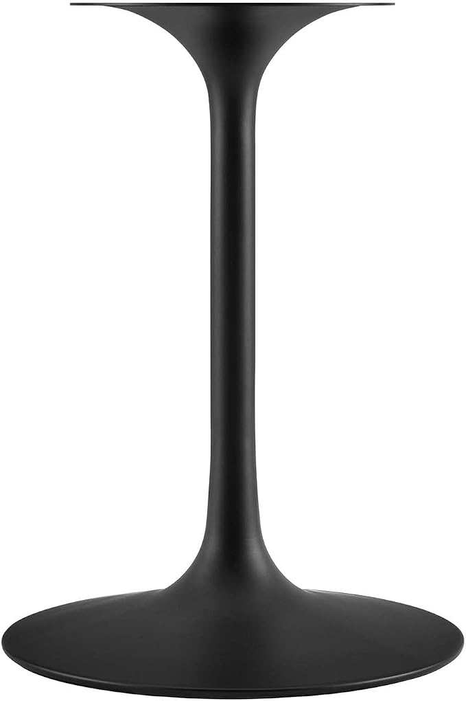 Modway Lippa 48" Oval-Shaped Mid-Century Modern Dining Table with White Wood Top and Black Base