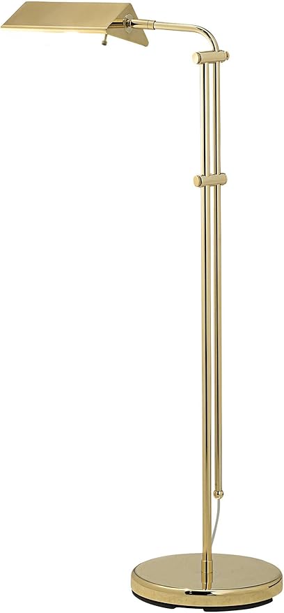 Regency Hill Tony Traditional Farmhouse Adjustable Pharmacy Floor Lamp Standing with USB Charging Port 54" Tall Brass Gold Metal Rotating Head Decor for Living Room Reading House Bedroom Home Office
