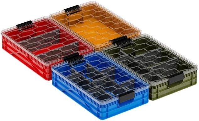 SIDIO Quarter Crate 4 Pack of Stackable Storage Bins - Organizer Bins with Dividers for Garage Organization, Home Storage - Heavy Duty Plastic Containers - 19.16” x 12.75”x 4.57” (Utility)