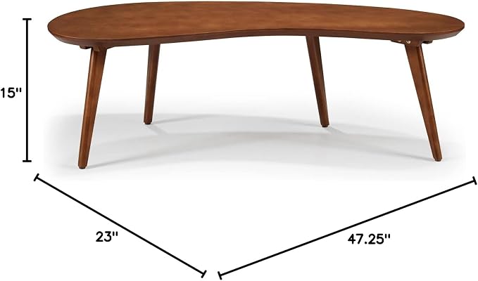 Mid Century Modern Abstract Shaped Coffee Table/Solid Wood/White Finish