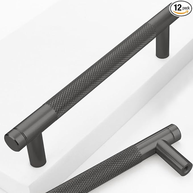 12 Pack 5 Inch 128 mm Black Barrel Cabinet Pulls Cupboard Aluminum Handles Drawer Pull Cabinet Handles Cabinet Handles