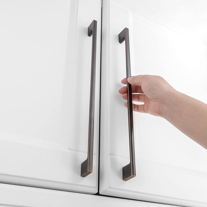 KOOFIZO 5 Pack 11-5/16 Inch Oil Rubbed Bronze Kitchen Cabinet Pulls Rubbed Bronze Cabinet Handles Bronze Cabinet Hardware for Kitchen Cabinets Drawer P01 Dresser Cupboard Bedroom Bathroom