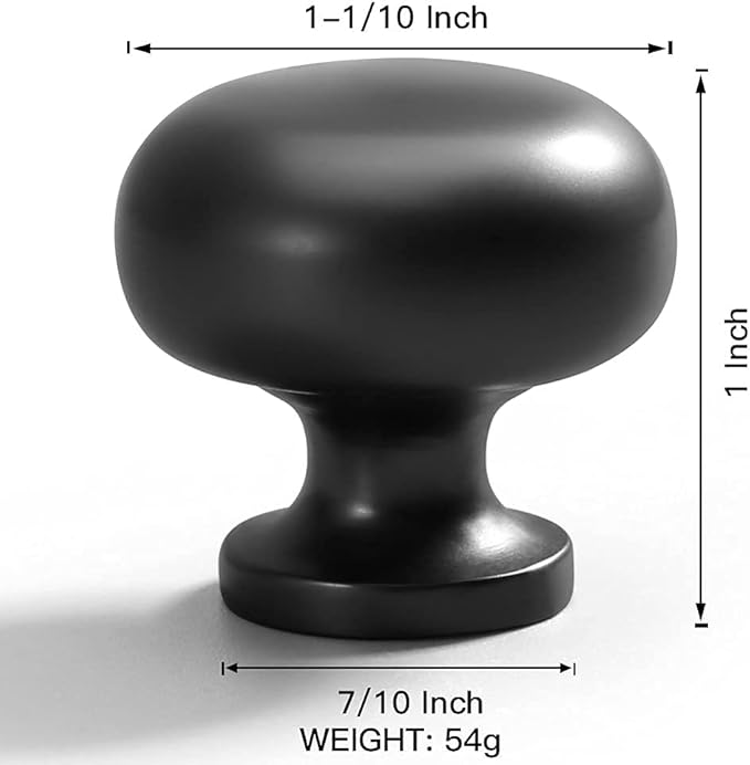 YAGU 10 Pack Gunmetal Grey Kitchen Drawer Knobs 1.1 inch Solid Round Dark Gray Cabinet pulls Zinc Alloy Furniture Black Nickel Hardware for Dresser Cupboard Closet Wardrobe