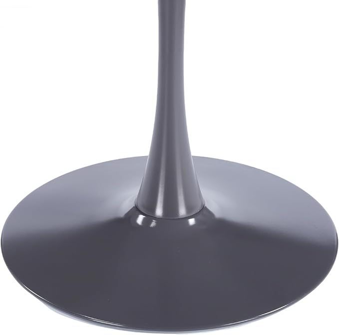 KEIKI 42.1" Round Dining Table, Mid Century Modern Bistro Table with Thickened MDF Tabletop & Metal Pedestal, for 4-6 People, Small Places, Cafe, Kitchen, Living Room, Grey