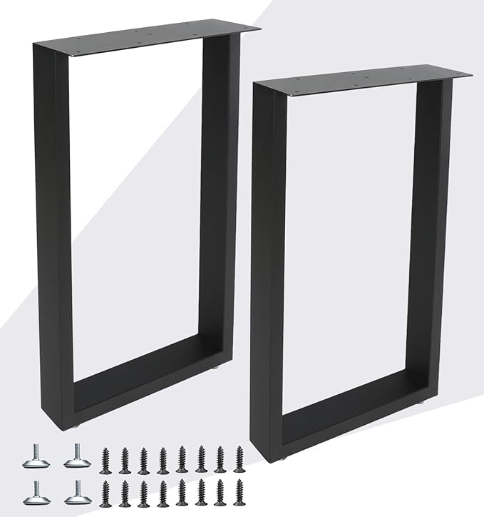 Metal Table Legs 28 Inch,Table Legs Replacement Heavy Duty Square Tube Desk Legs Furniture Legs for Coffee Table, Dining Table,