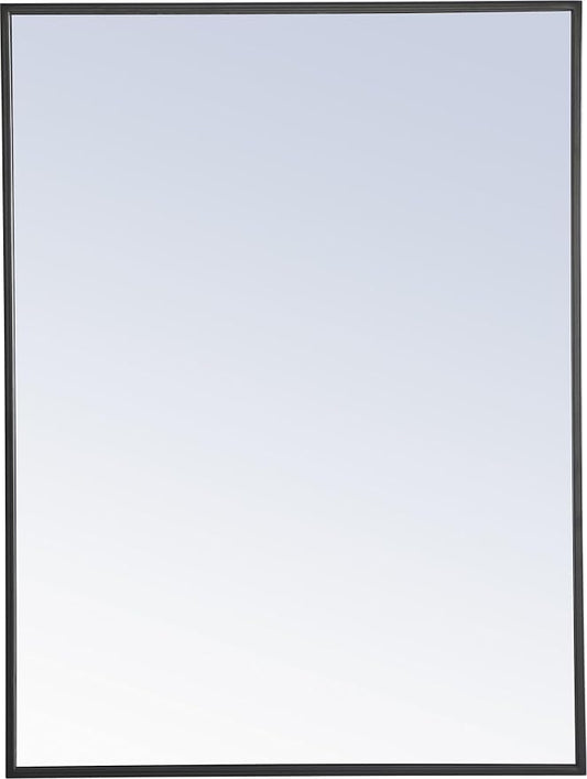 Elegant Decor Monet 32" x 24" Rectangle Metal Frame Mirror in Black