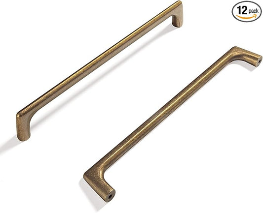 Goo-Ki Antique Brass Cabinet Pulls with 7.6''(192mm) Hole Centers, Retro Style Zinc Alloy Cabinet Handles for Dresser,Wardrobe,Cupboard- 6 Pack