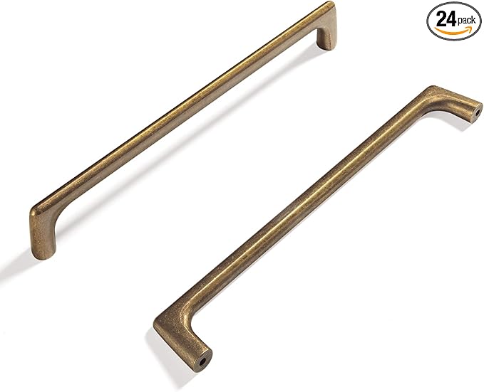 Goo-Ki Antique Brass Cabinet Pulls with 7.6''(192mm) Hole Centers, Retro Style Zinc Alloy Cabinet Handles for Dresser,Wardrobe,Cupboard- 24 Pack