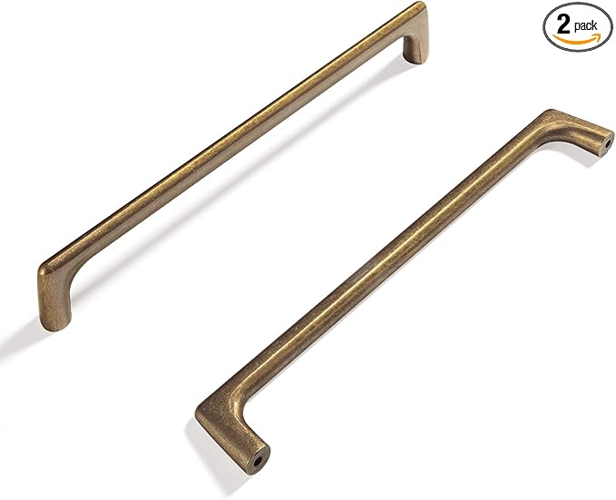 Goo-Ki Antique Brass Cabinet Pulls with 6.3''(160mm) Hole Centers, Retro Style Zinc Alloy Cabinet Handles for Dresser,Wardrobe,Cupboard- 2 Pack