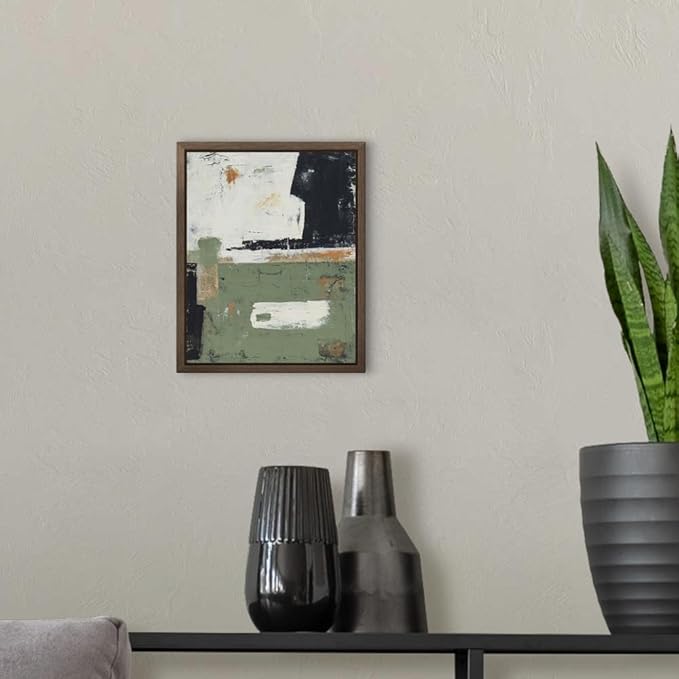 CANVAS ON DEMAND Sage of Innocence Silver Float Framed Canvas Wall Art Print by Erin Ashley, Abstract, Contemporary, Home Decor, Modern Abstract, Artwork,8" x10in