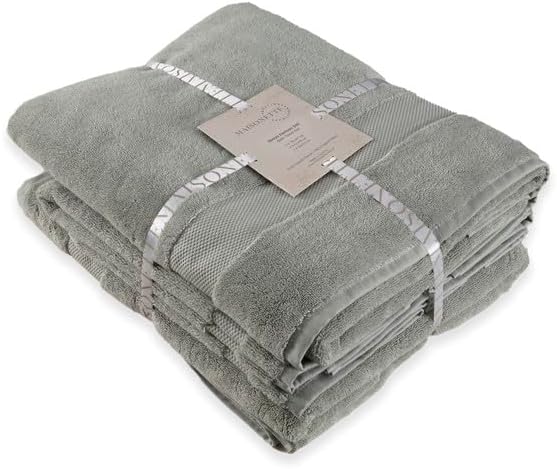 Maisonette Elegance 100% Organic Cotton Turkish Bathroom Towels Set, Ideal Quick Dry Luxury Washcloths, Hand & Large Luxury Bath Towels for Shower, (6 Pack), Green (Eucalyptus)