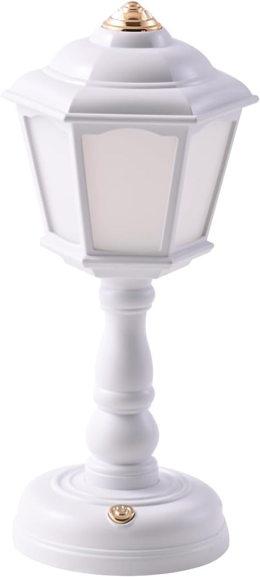 Mini Desk lamp Vintage, LED Dimmable Table Reading with USB Charging Port, Sensitive Control, Eye-Caring Office Lamp,Very Beautiful Decorative (White), FGXYD-001
