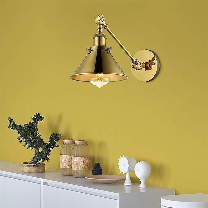 Antique Retro Wall Sconces Industrial Swing Arm Lamp Adjustable Reading Metal Lampshade Light,Light