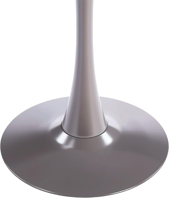 31.5” Round Dining Table, Special Gray Kitchen Tulip Table with Thickened Tabletop & Sturdy Pedestal Base, Tulip Shape Leisure Table for Brstio Cafe Breakfast Nook RV