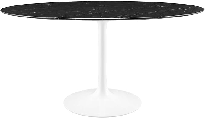 Modway Lippa Dining Table, 60", White Black