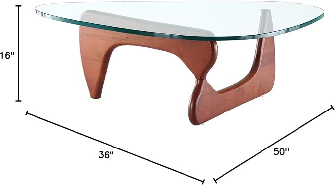EMODERN FURNITURE eMod - Noguchi Triangle Coffee Table Glass Top (Cherry)