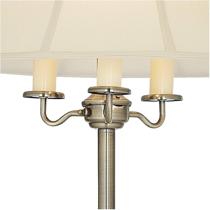 Regency Hill Montebello Traditional 59" Tall Standing Floor Lamps Set of 2 Lights Candelabra 4-Light Gold Metal Antique Brass Finish Living Room Bedroom House Reading Office Home Decor Entryway