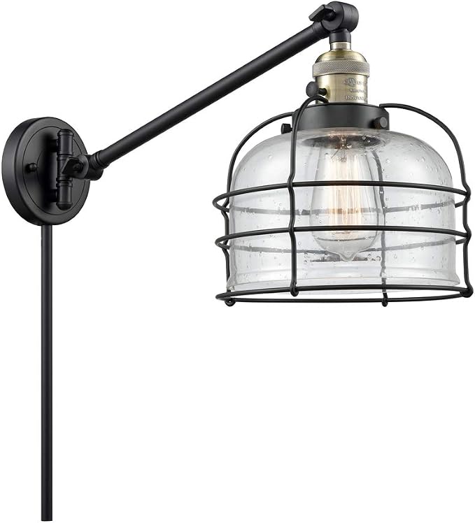 Innovations 237-AB-G73 1 Light Swing Arm, Antique Brass