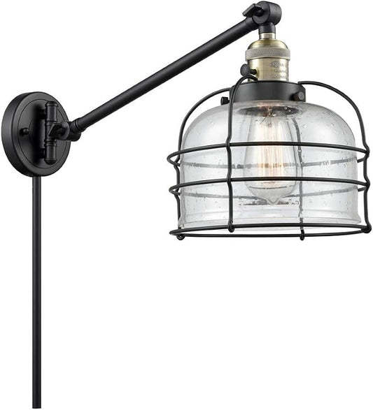 Innovations 237-AB-G73 1 Light Swing Arm, Antique Brass
