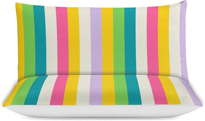 Rainbow Duvet Cover Set, Rainbow Lines Pattern Spectrum of Colors Abstract Art Decorative，Aesthetic Abstract Art Bedding 3 Piece (1 Duvet Cover 102"x90" + 2 Pillow Sham 20"x30")