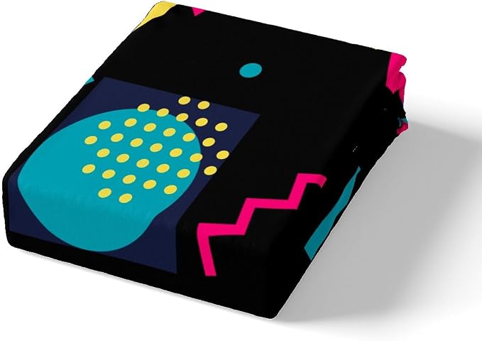 Memphis Duvet Cover Set King Size, Retro 80s 90s Geometric Fashion Style Bedding Set for Kids Boys, Triangle Circle Vintage Comforter Cover Soft Polyester Quilt Cover with 2 Pillowcases,No Comforter