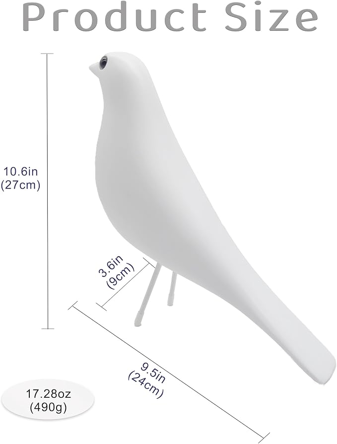 Mid Century Modern Bird Figurines - Decorative Sculptures for Living Room, Shelf, Mantle, TV Stand, Tabletop, Nightstand, Office, Kitchen - Unique Home Decor & Gifts for Bird Lovers