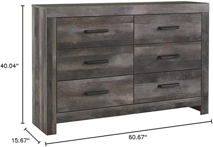 BOWERY HILL 6 Drawer Double Dresser in Gray