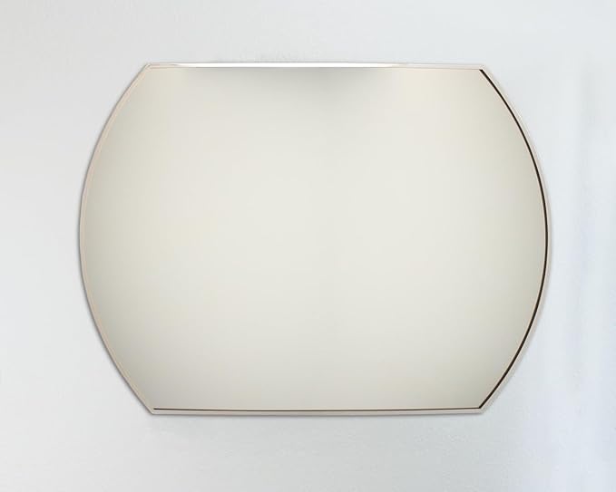 Harper Crescent Wall Mirror 30”x36” Over Sink Bathroom Mirror, Arched Tempered Glass “Silver” Vanity Mirror, Great for Hallway/Entryway/Bedroom, Hangs Horizontal/Portrait/Vertical/Landscape, Chrome