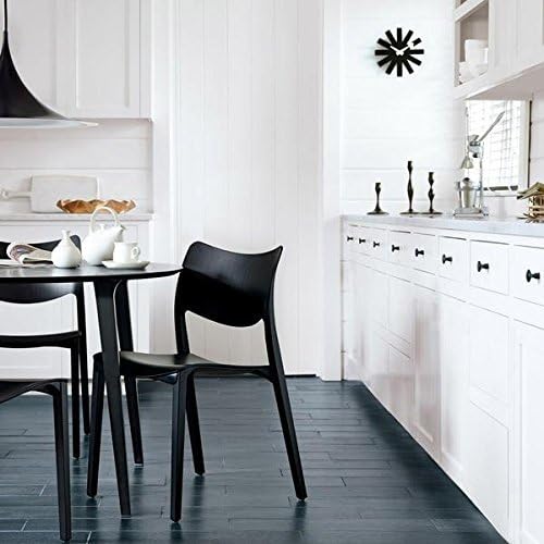 SHISEDECO Modern Non Ticking Mid Century Retro Design Decorative Silent Wall Quartz Clocks 10 Inch for Home, Living Room, Office and Bedroom etc.(Asterisk Clock Black)