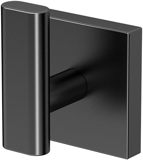Gatco 4055MX Elevate Single Robe Hook, Wall Mounted Hook for Bathroom Towels & Robes, Matte Black