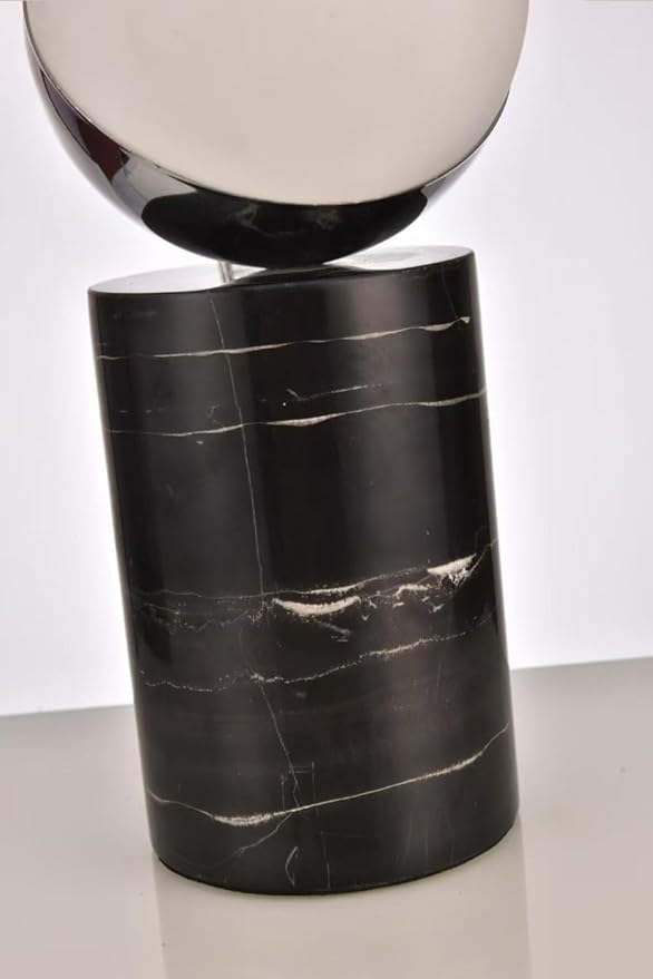 Luminara Glass & Marble Globe Table Lamp | Modern Table Lamp for Living Room, Bedroom & Office | Elegant Marble Base & Glass Globe Shade | Stylish Decorative Lighting