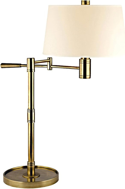 Hudson Valley Lighting 1 Light Table Lamp, Vintage Brass/Cream Finish