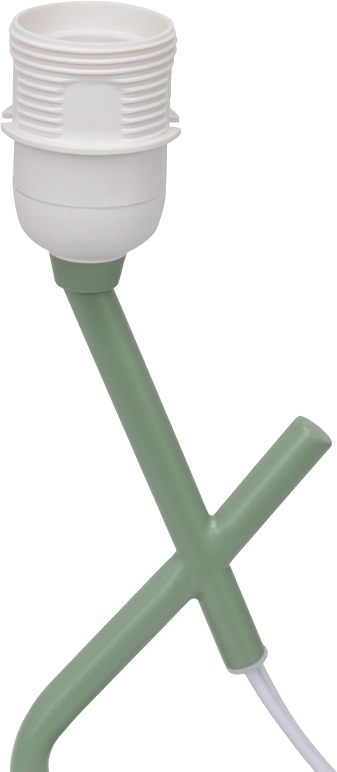 Simple Designs LT1172-GRN 17.13" Metal and Modern Abstract Table Lamp with Drum Fabric Shade, Bedroom, Office, Living Room, Dorm, Side Table, Green
