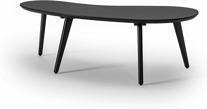 Camaflexi Mid Century Modern Abstract Shaped Coffee Table/Wood/Black Finish