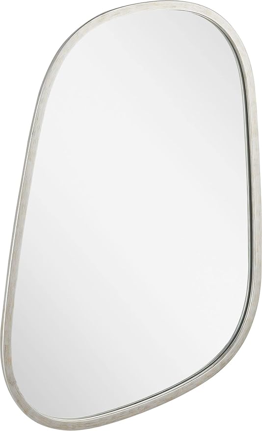 Signature Hardware 484231 Amburgey 33-3/4" x 33-3/4" Asymmetrical Framed Bathroom Mirror - Antique Silver