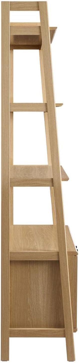 Modway 33" Bookshelf Display Case in Oak