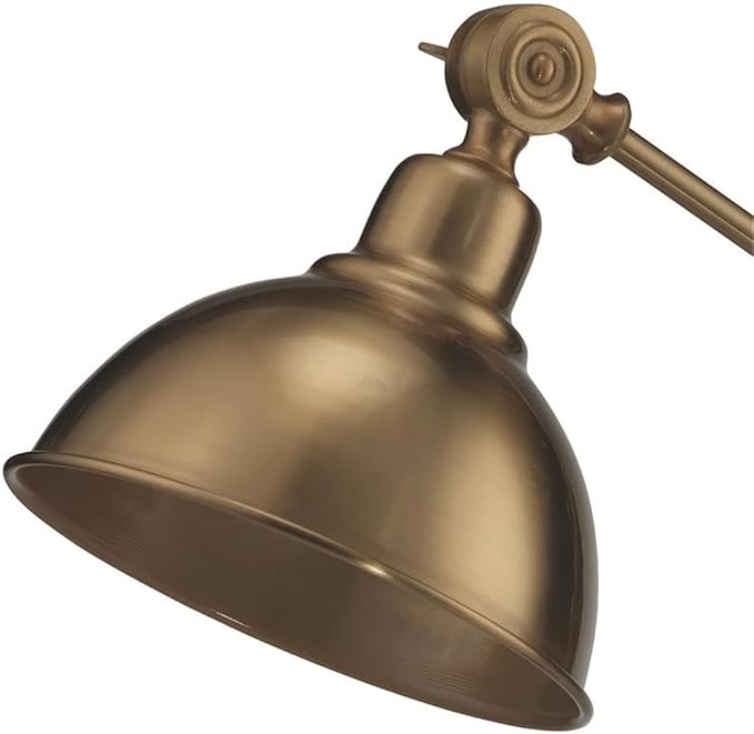 Eden Home 1-Light Traditional Metal Table Lamp, Adjustable Hood 6.5 in Diameter, Brass Finish, Adjustable Height 23-30.5 in, Elegant Desk or Workspace Lamp, Directional Lighting
