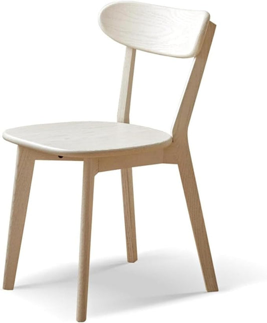 100% Solid Oak Wood Dining Room Chairs - Practical Kitchen Chairs - Wood Chair for Dining Room, Kitchen (1, White)