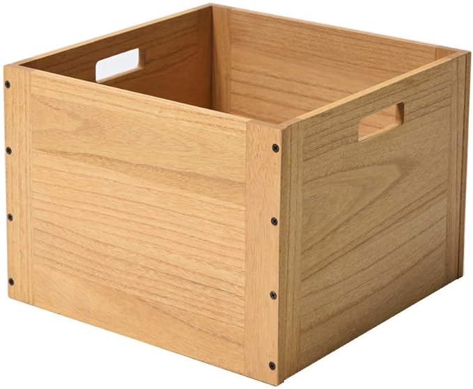 KIRIGEN Stackable Wood Storage Cube, Modular Open Cubby Bin with Handles for Books, Toys, Clothes, Closet, Bedroom, Pantry, and Home Office, Assembly Required, 14.17 x 14.17 x 10.31 Inch, F26-NA