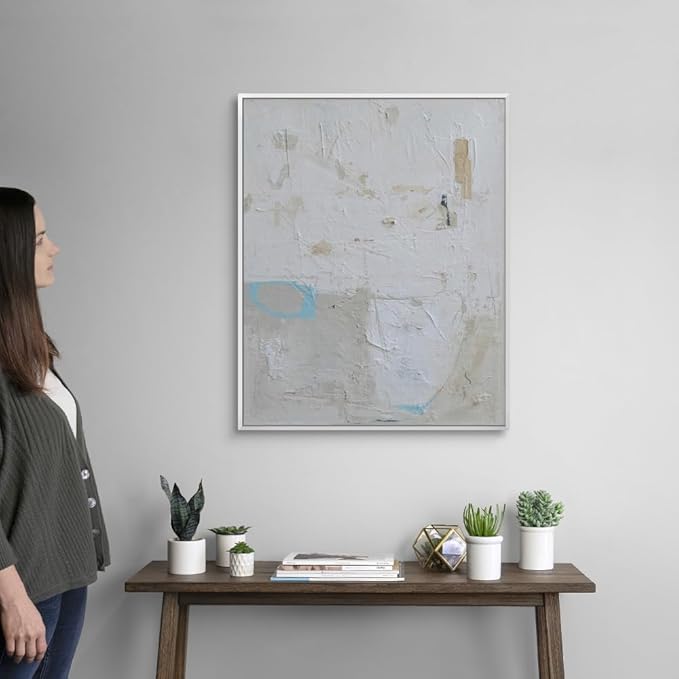 CANVAS ON DEMAND Two Shades One Heart Canvas Wall Art Print by Erin Ashley, Abstract, Home Decor, Modern Abstract, Artwork,24" x30in