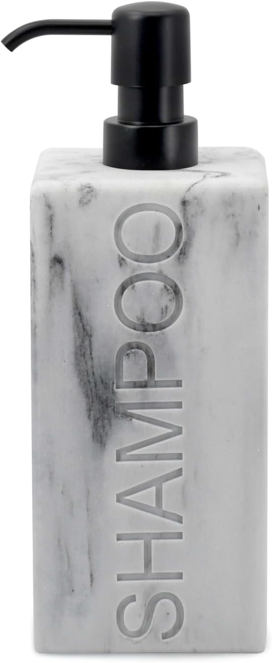 Rectangular Resin Dispenser Premium Bathroom Shampoo Conditioner Body Wash Bottle Modern Refillable Pump Design
