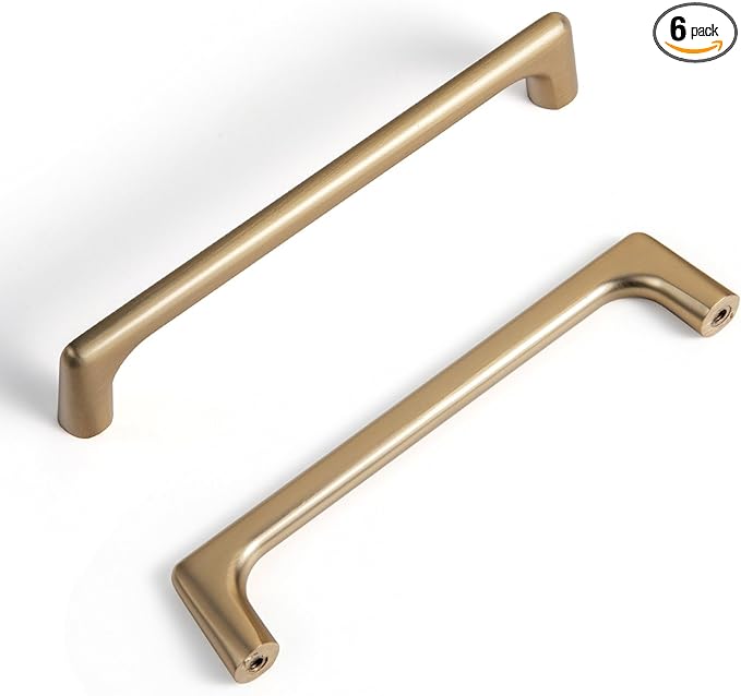 Goo-Ki Champagne Bronze Cabinet Pulls with 5''(128mm) Hole Centers, Modern Style Zinc Alloy Cabinet Handles for Dresser,Wardrobe,Cupboard- 6 Pack