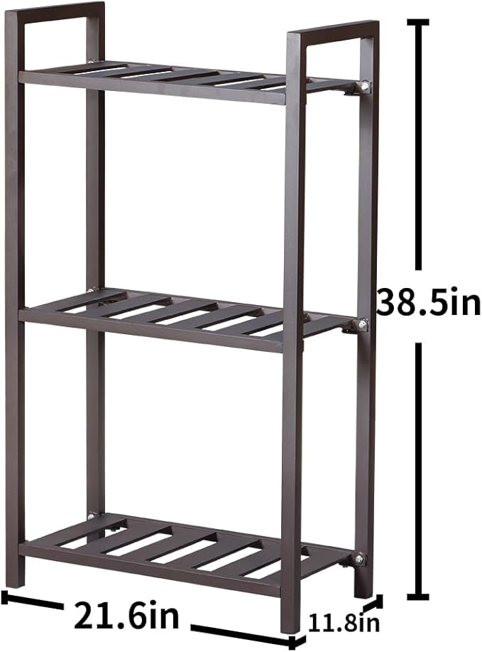 Plant Stand for Versatile Decor - Indoor/Outdoor Aluminum Stand with 300 LBS Strength, Sized L21.6 x W11.8 x H38.5 inch - Perfect for Patios, Gardens, Living Rooms, Greenhouse Shelving