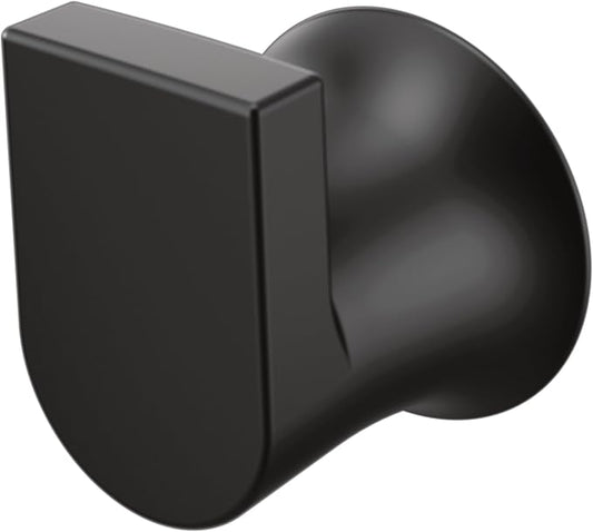 Moen Genta LX Matte Black Modern Single Robe Hook or Towel Hanger for Kitchen or Bathroom, BH3803BL