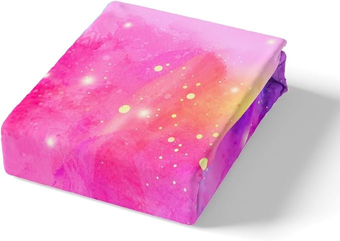 Rainbow Galaxy Comforter Cover Pink Purple Blue Teal Bed Set, Psychedelic Stars Duvet Cover Queen Size Colorful Tie Dye Bedding Sets, Grunge Ombre Gradient Bedspread Cover Girly Room Decor 3pcs