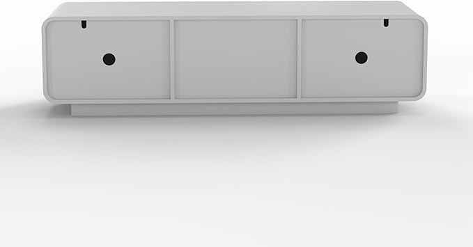 LKTART 58'' TV Stand with Storage & 2 Drawers, Modern TV Console with Water Ripple Door Panels Mid-Century Credenza Sideboard Buffet Cabinet for Kitchen & Living Room (White)